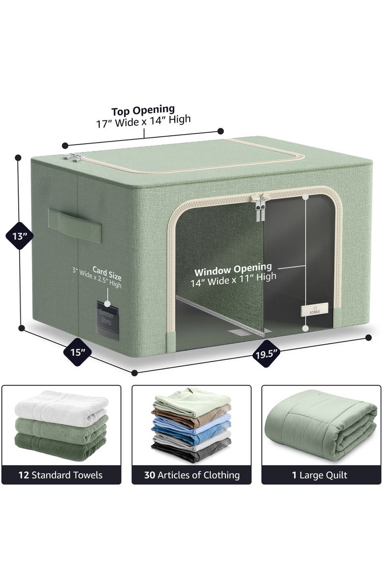 SORBUS Set of 2 Stackable Foldable Organizer Bins, Alternate, color,