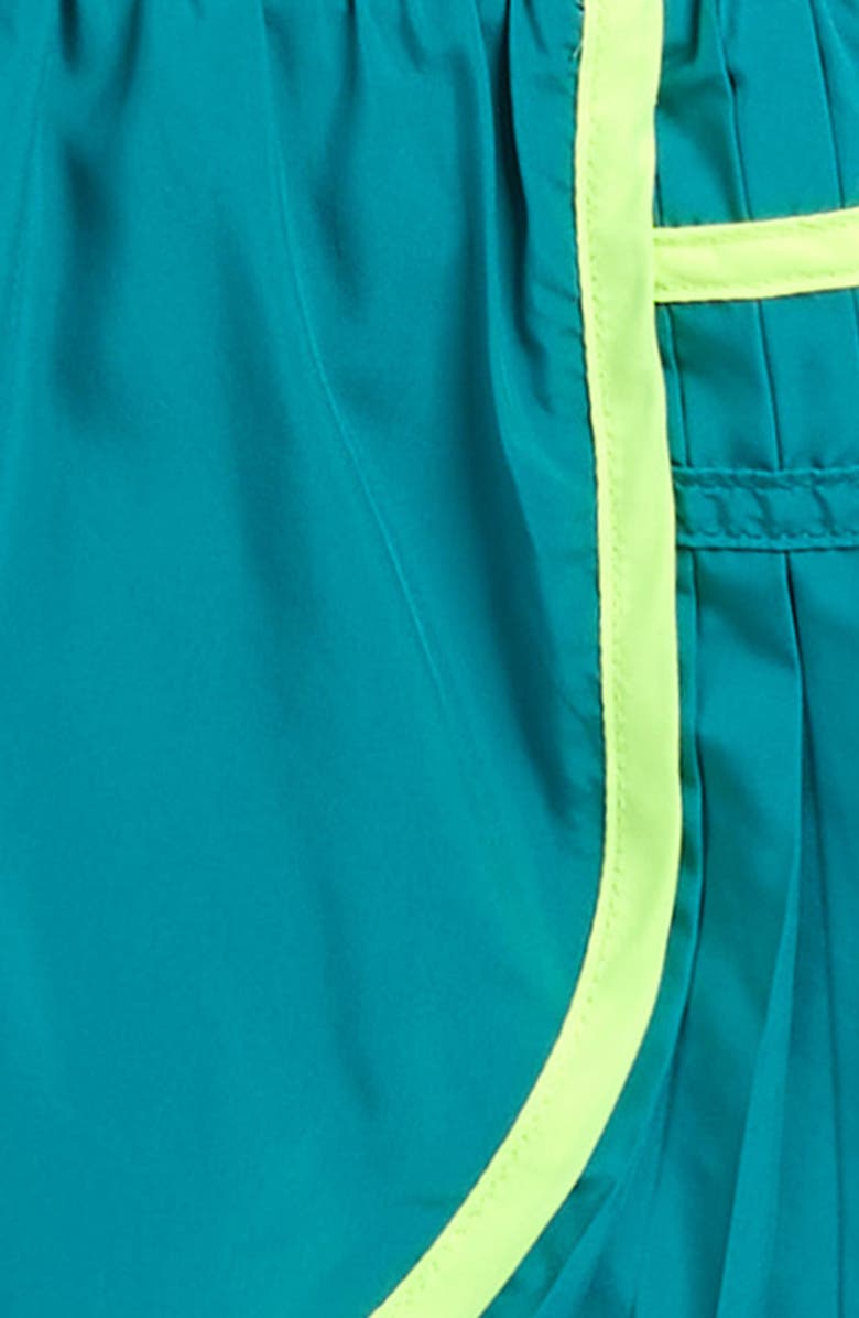 Tractr Kids' Pleat Athletic Shorts, Alternate, color, Teal/ Neon