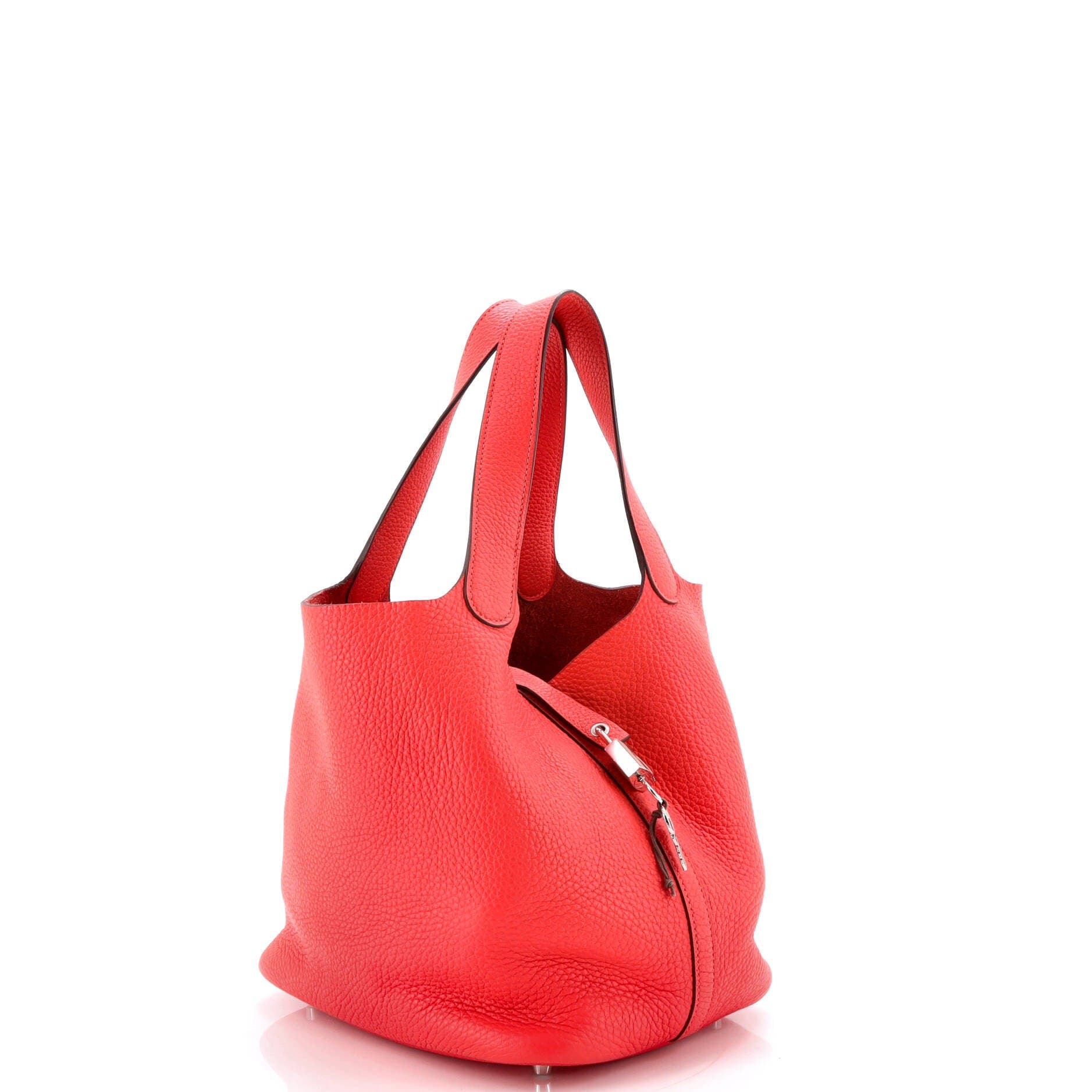 Pre-Owned Hermes Picotin Lock Bag Clemence MM, Alternate, color, Rouge Pivoine