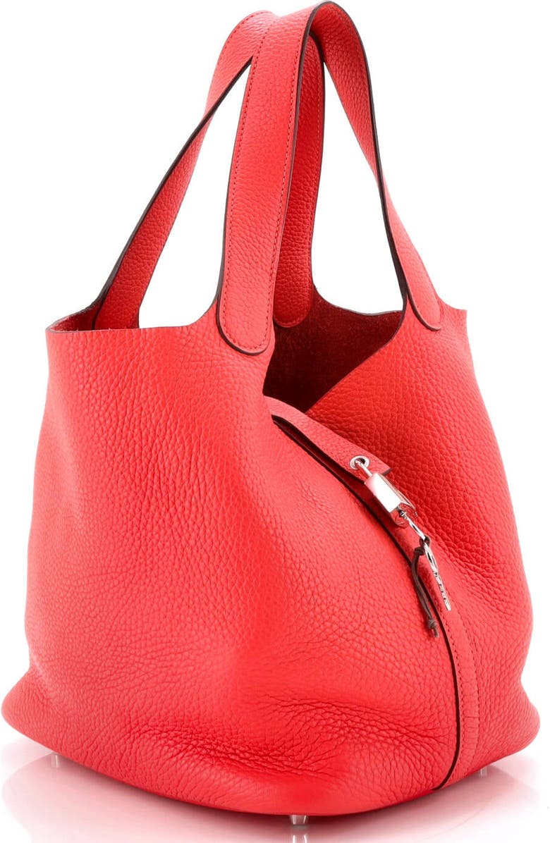 Pre-Owned Hermes Picotin Lock Bag Clemence MM, Alternate, color, Rouge Pivoine