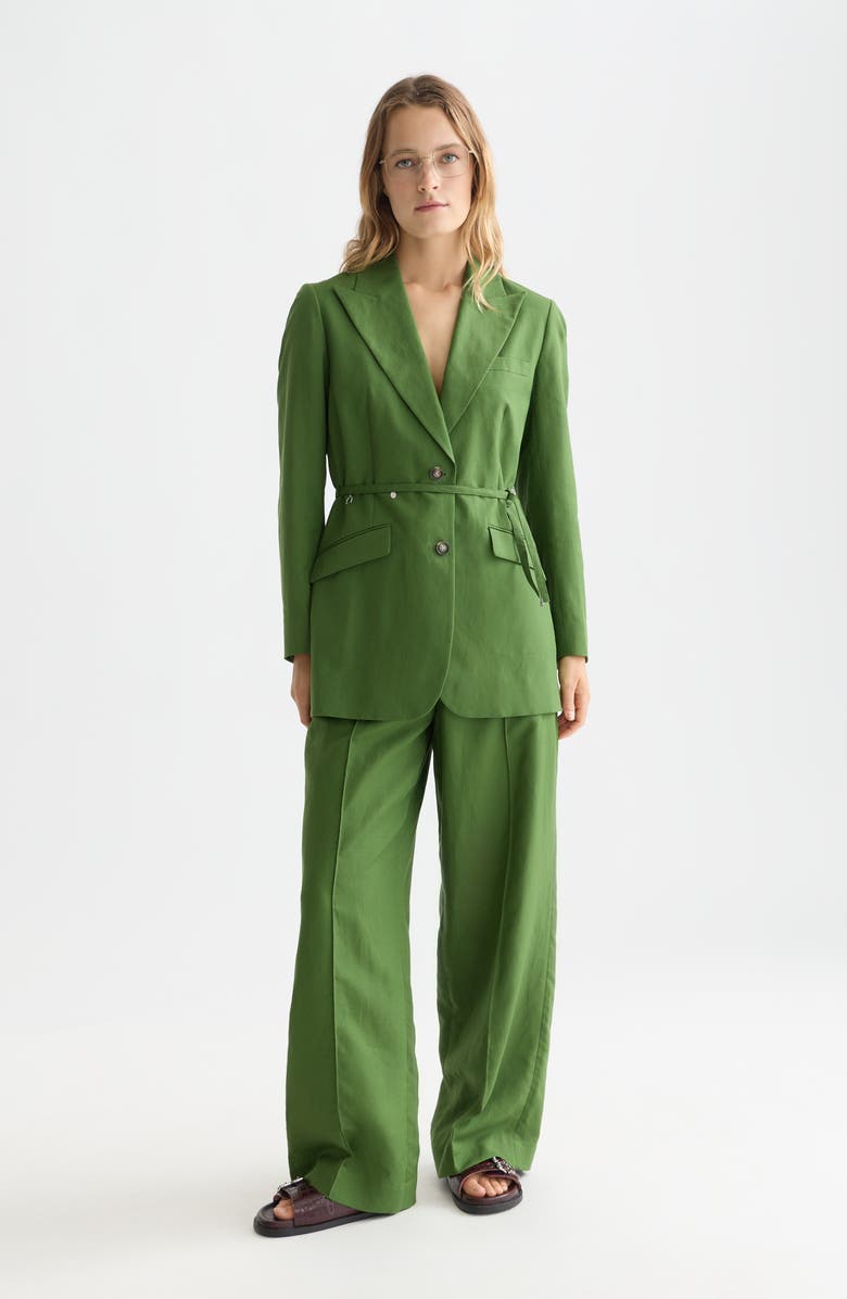 Scotch & Soda Lou High Rise Wide Leg Pants, Alternate, color, Garden Green