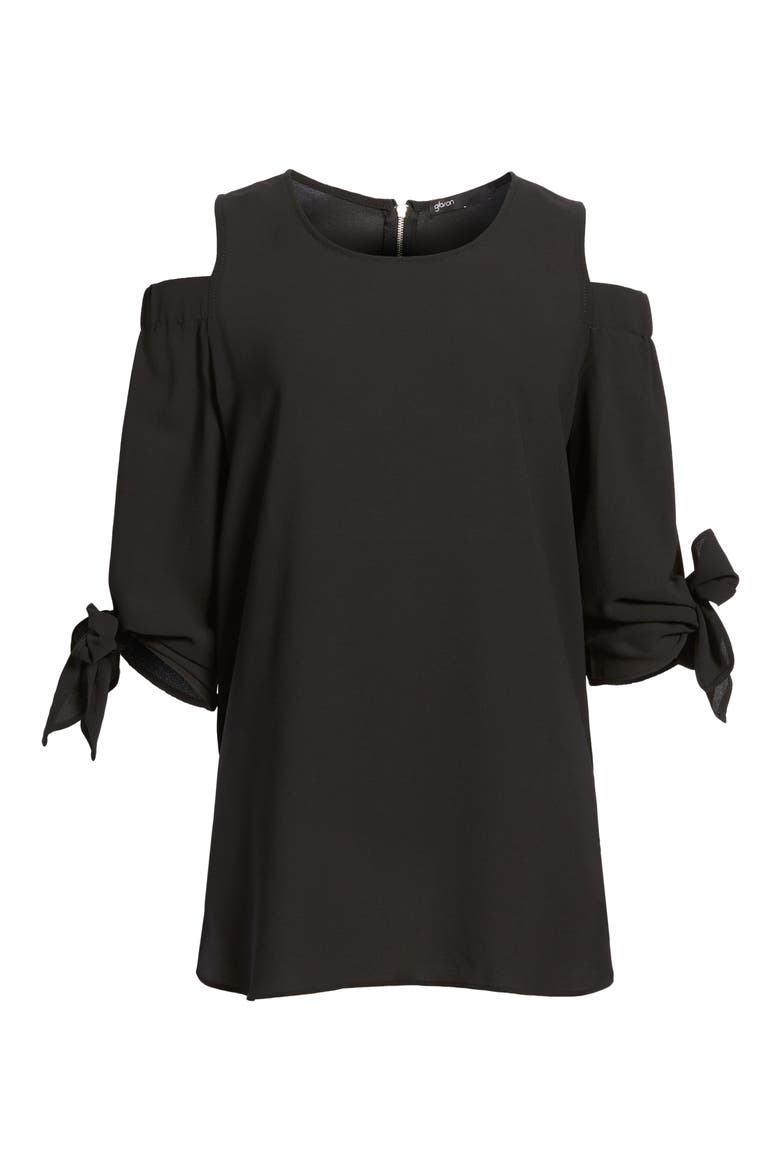 COLD SHOULDER TIBI, Alternate, color, BLACK