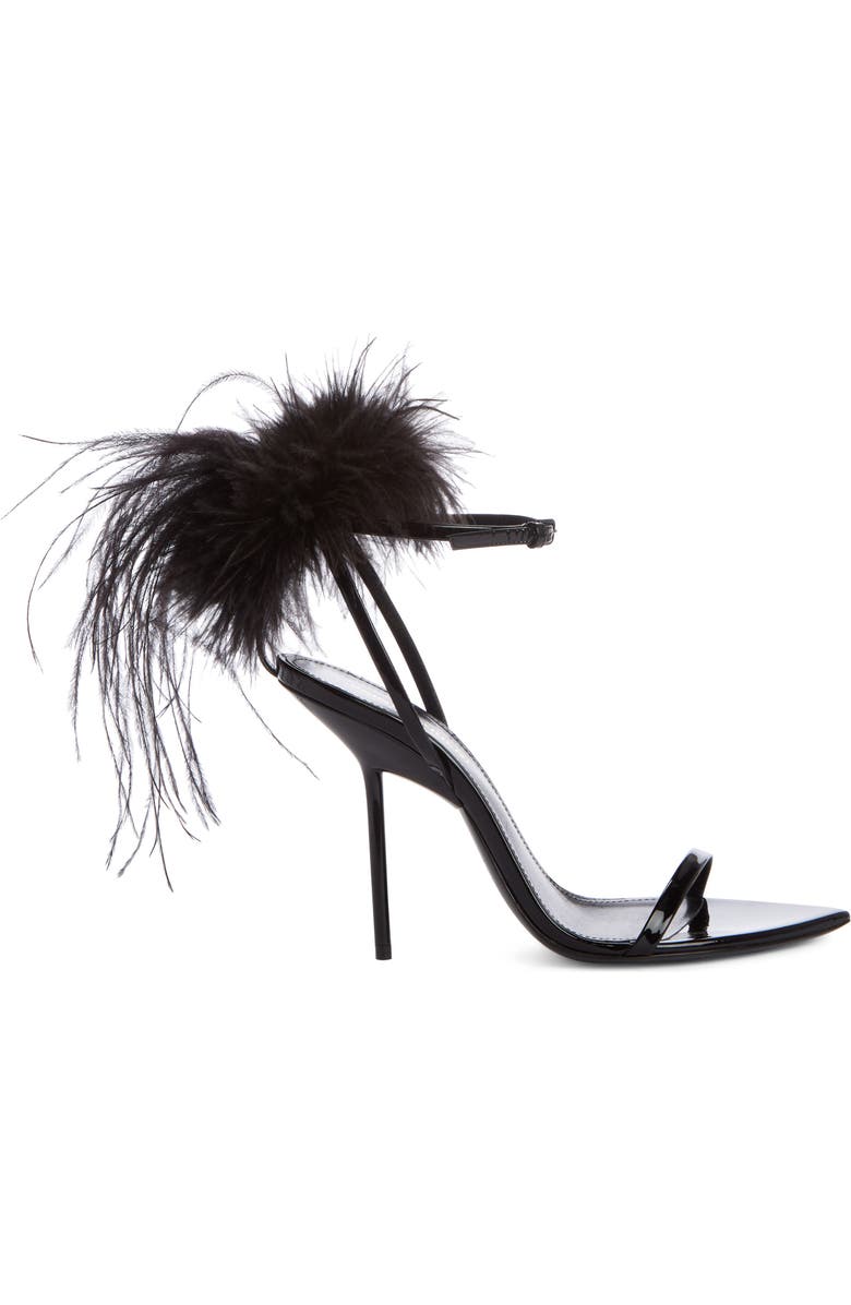 Saint Laurent Inez Embellished Ankle Strap Sandals, Alternate, color,