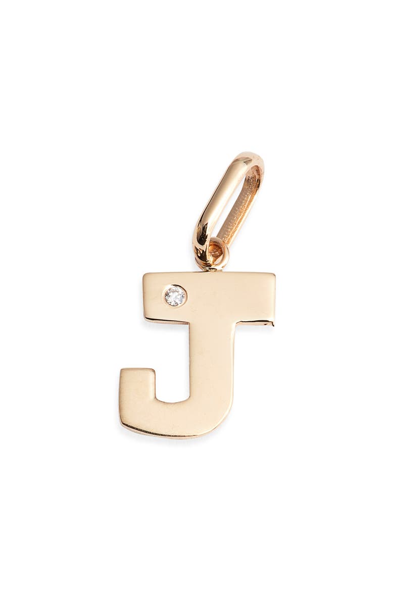 Love Letter Diamond Initial Charm, Main, color, YELLOW GOLD