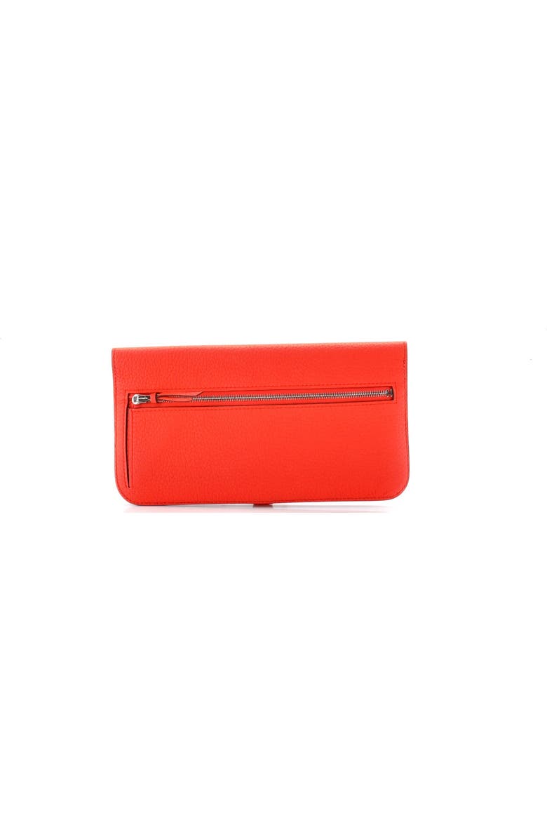 Pre-Owned Hermes Dogon Recto Verso Wallet Leather, Alternate, color, Orange Poppy