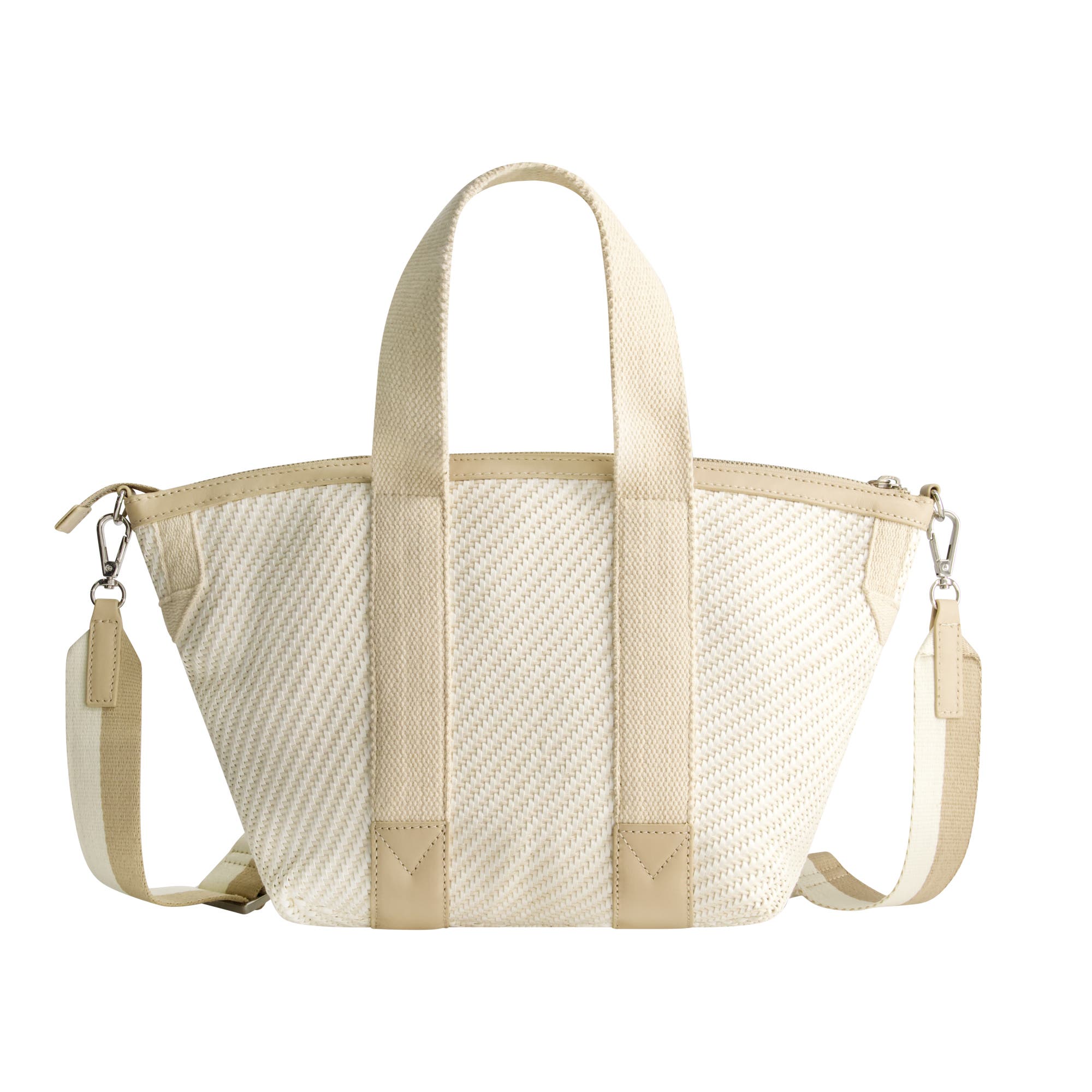 Tommy Bahama Soft Woven Zip-Top Tote, Alternate, color, Tan/White