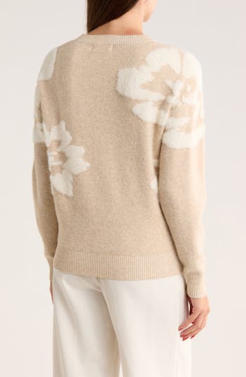 Floral Jacquard Crewneck Sweater