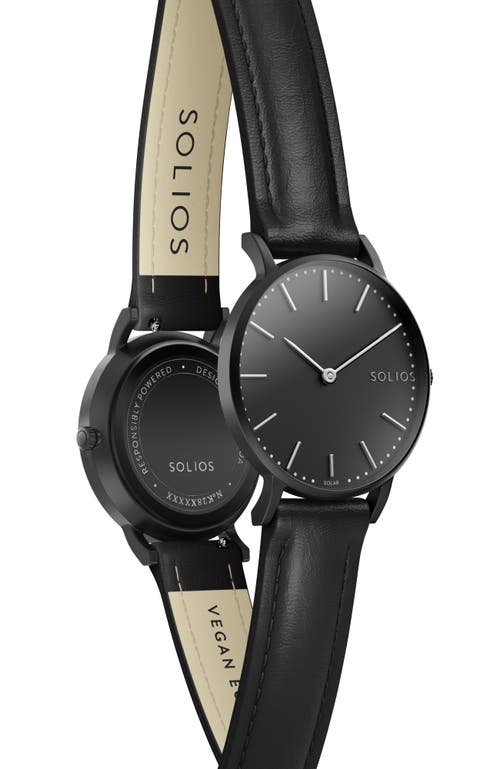 Solios Watches The Solar Classic | Black Dial In Black Vegan Leather
