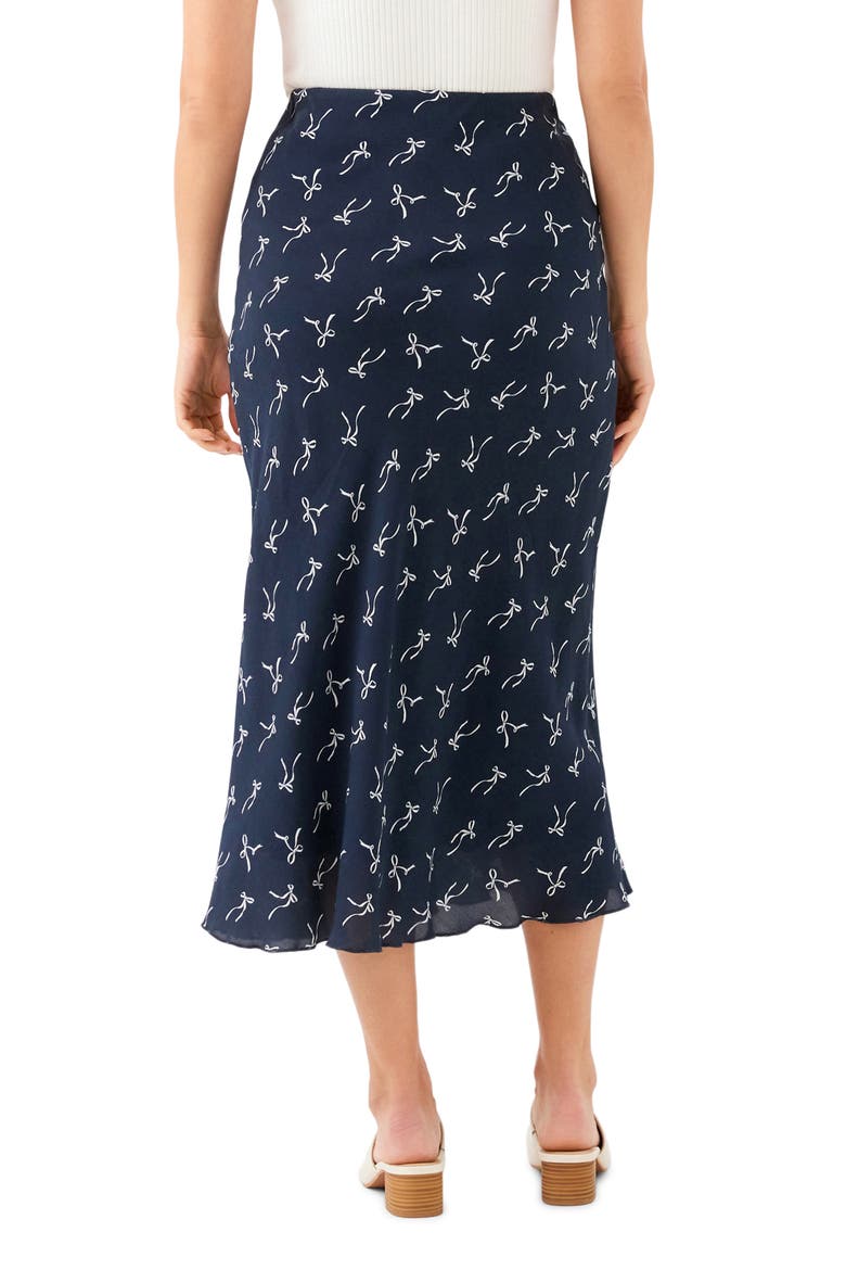 Bow Print Bias Cut Midi Skirt, Alternate, color, PRINT