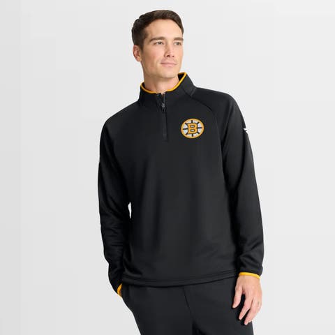 Men
s Fanatics Black Boston Bruins Authentic Pro Rink Raglan Quarter-Zip Pullover