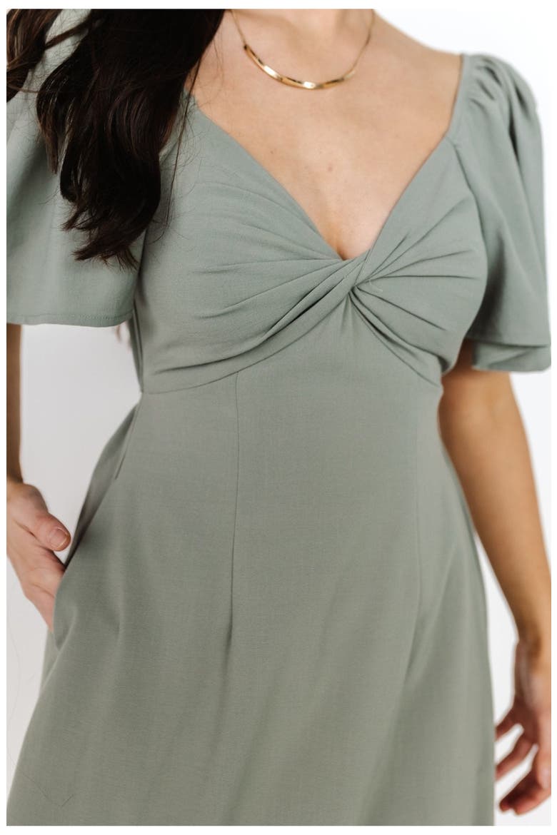 Indie Back Tie Dress, Alternate, color, Dusty Green