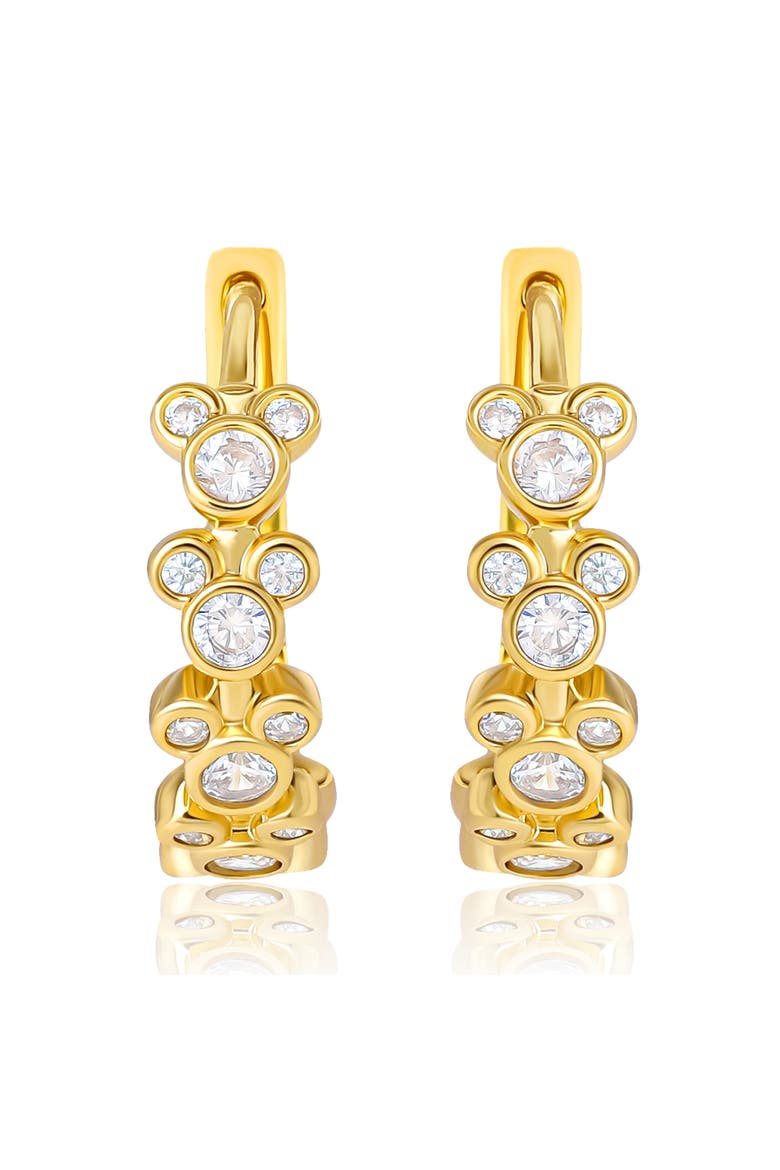 Mickey Mouse Endless Hoop Earrings, Alternate, color, Gold Tone