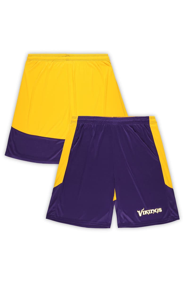 FANATICS Men's Fanatics Purple/Gold Minnesota Vikings Big & Tall Launch Shorts, Alternate, color, Purple