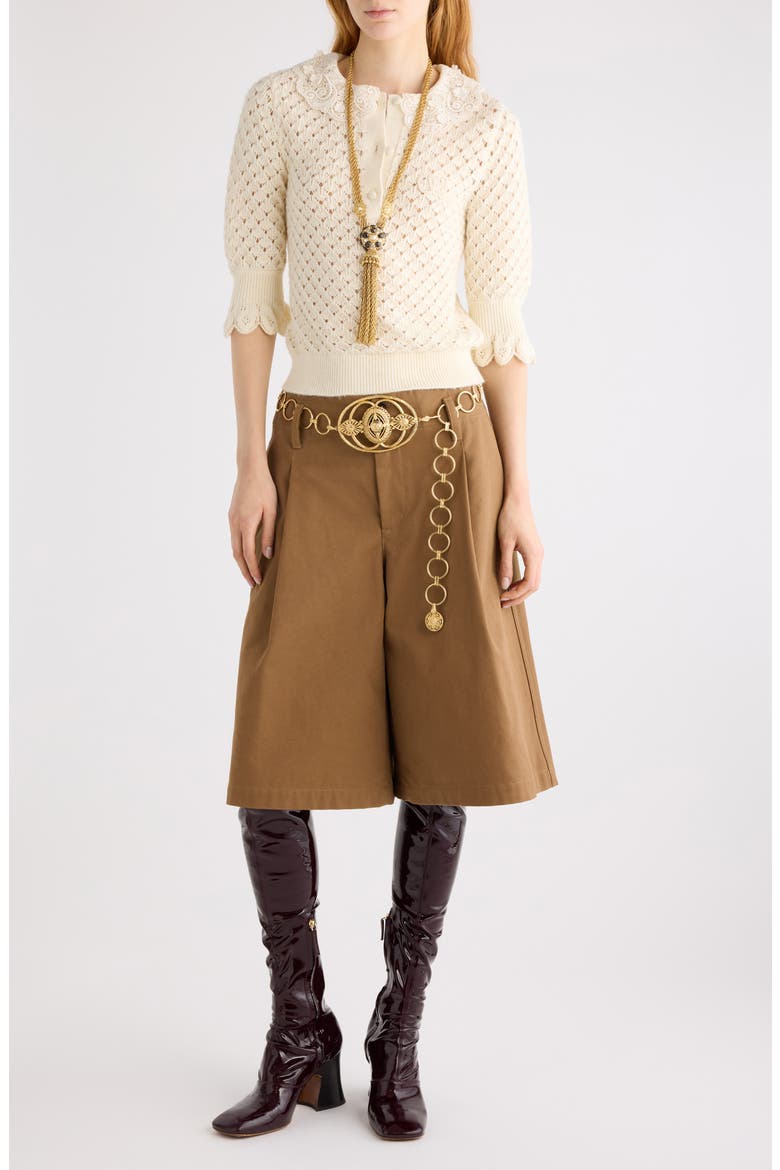 Pointelle Cotton, Alpaca & Silk Blend Sweater, Alternate, color, ICONIC MILK