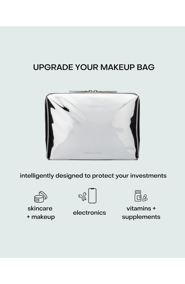 WELLinsulated Performance Beauty Bag Large, Alternate, color, Silver