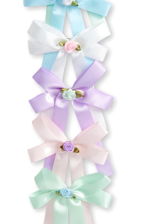 Capelli New York Kids' 10-pack Rose Bow Clips In Pink Pale Multi