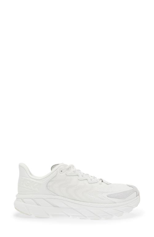 Hoka Clifton Ls Walking Shoe In White/nimbus Cloud