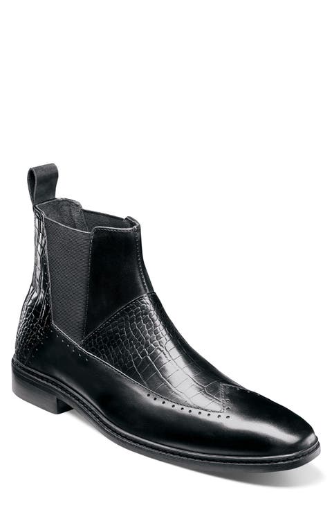 Garza Leather Wingtip Chelsea Boot