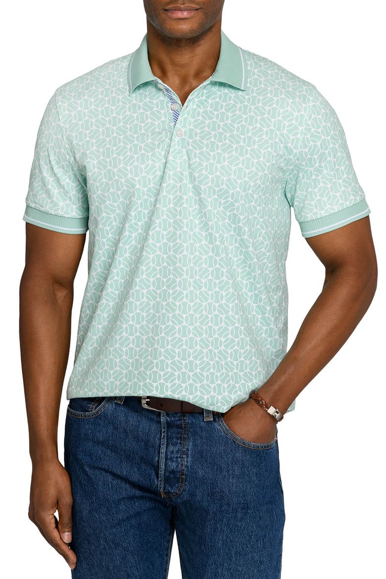 Slim Fit Tennis Ball Polo Short Sleeve Shirt, Main, color, JADE