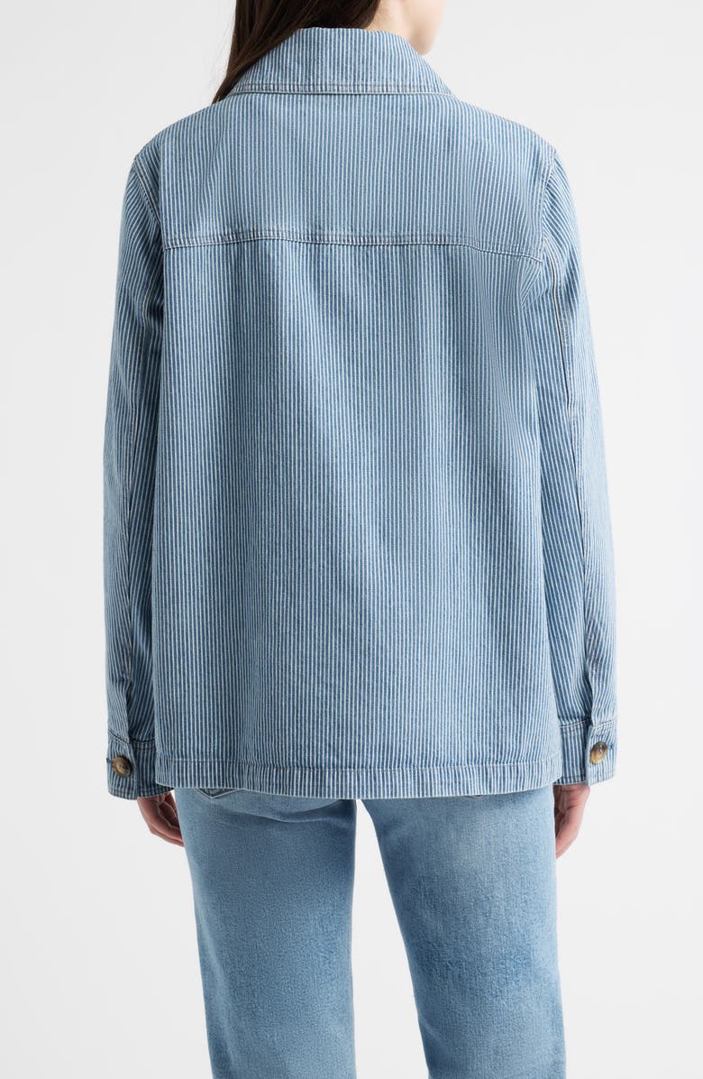 Bernardo Stripe Denim Jacket, Alternate, color, Blue