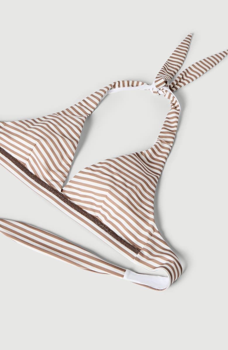Brunello Cucinelli Bikini top with monili, Alternate, color, Panama