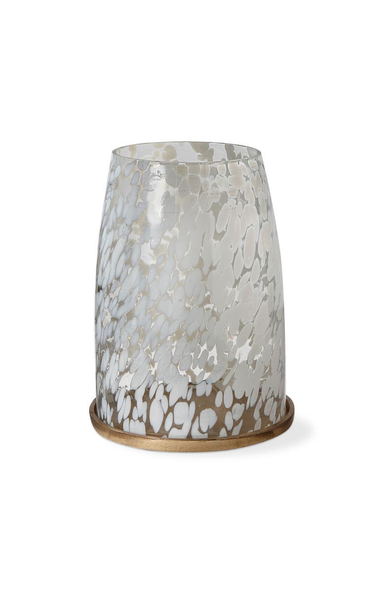 tag White Confetti Glass Hurricane Candle Holder Large Size, Main, color, White