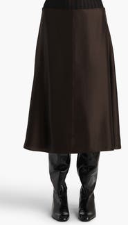 Khaite Nania Satin A-Line Skirt