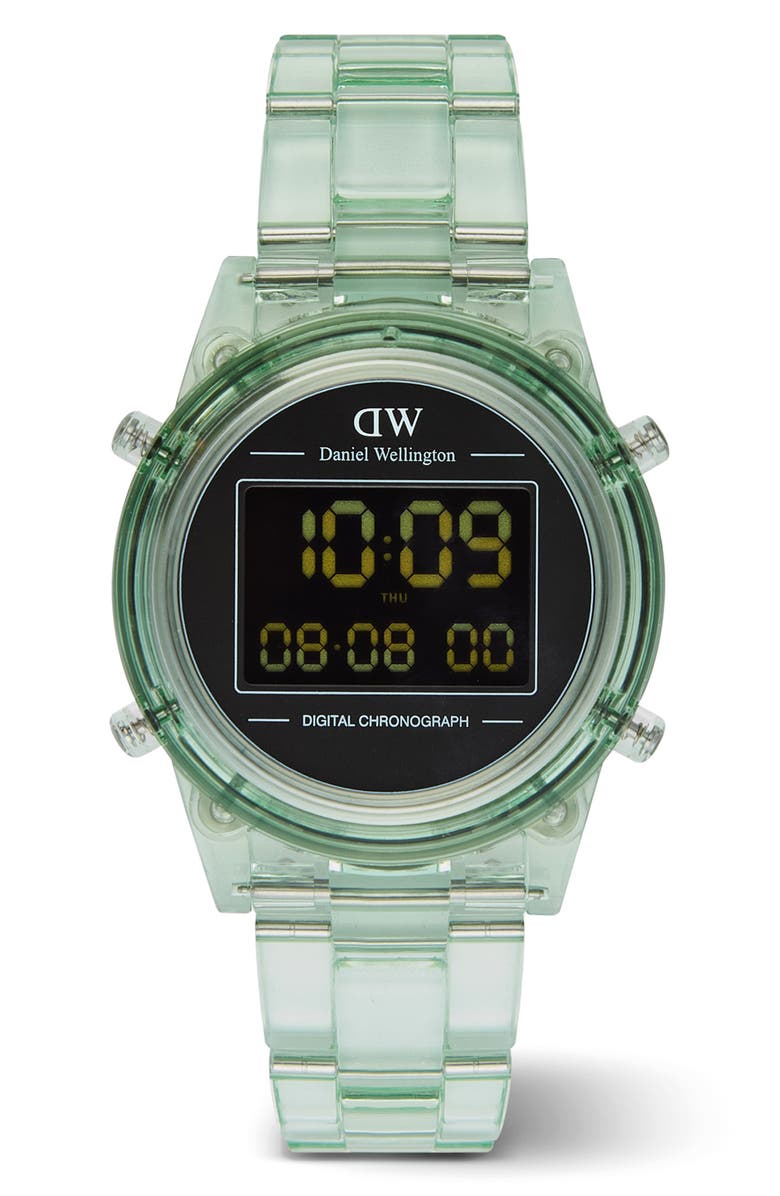 Daniel Wellington Retro Digital Bracelet Watch, 36mm, Main, color, Transparent Matcha Green