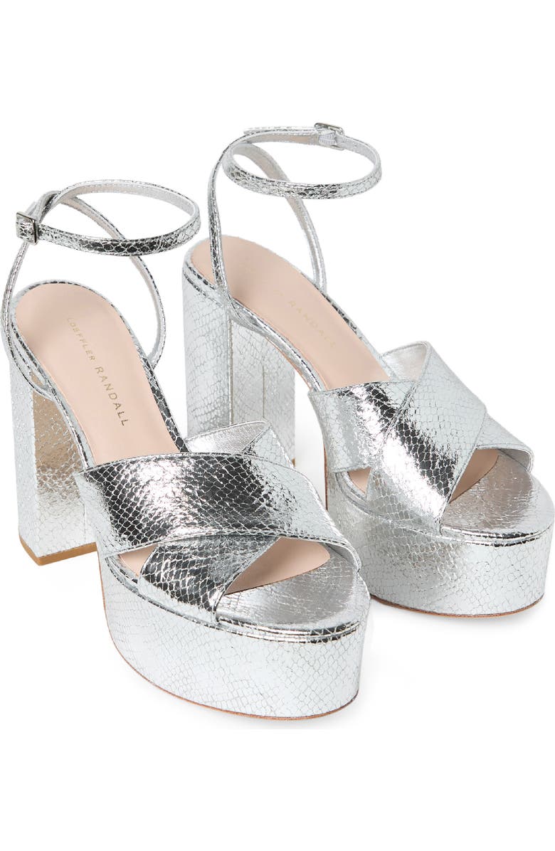 Loeffler Randall Loretta Platform Sandal, Alternate, color, Silver