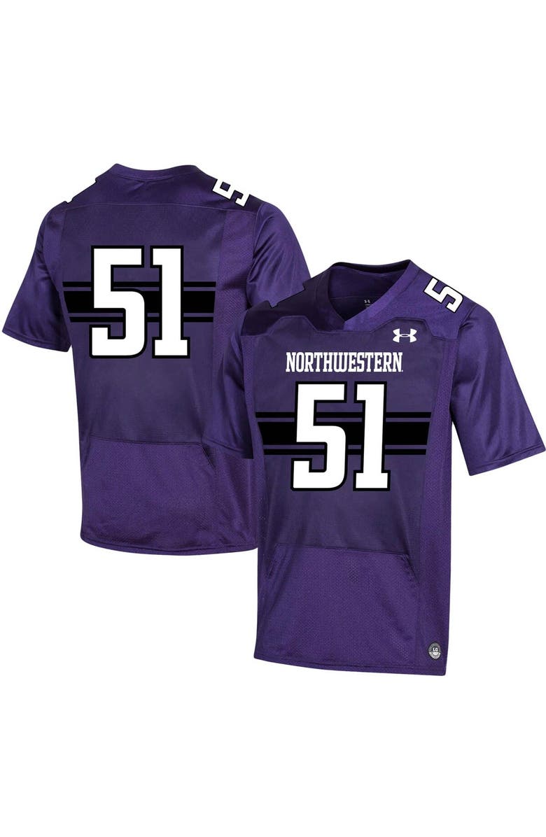 Under Armour Men's Under Armour #51 Purple Northwestern Wildcats Replica Football Jersey, Main, color,