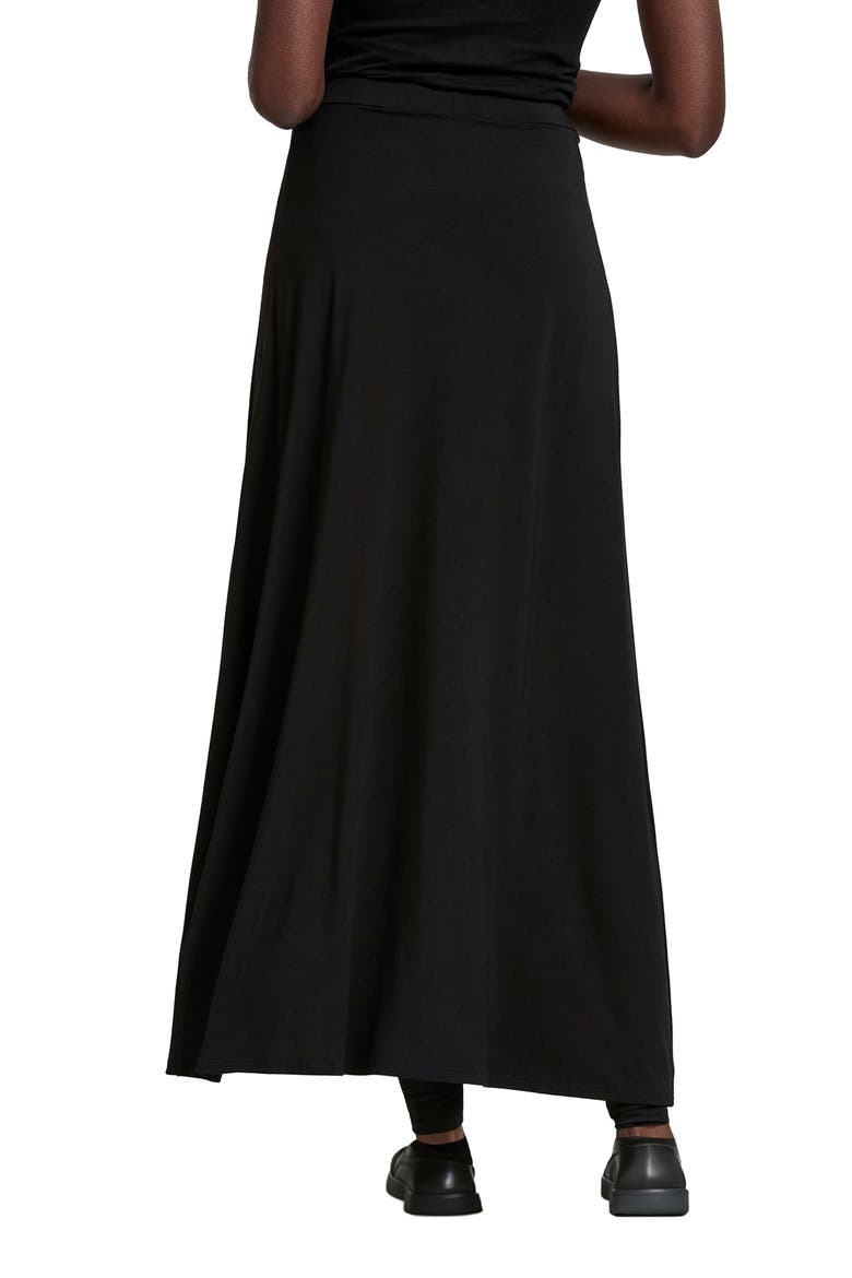 Waverly Tie Belt Jersey Skirted Pants, Alternate, color, BLACK