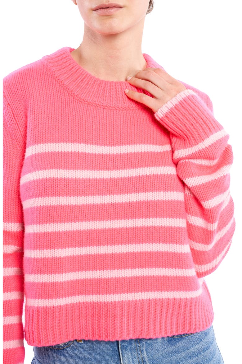 Mini Maren Wool & Cashmere Sweater, Alternate, color, HOT PINK / BUBBLEGUM