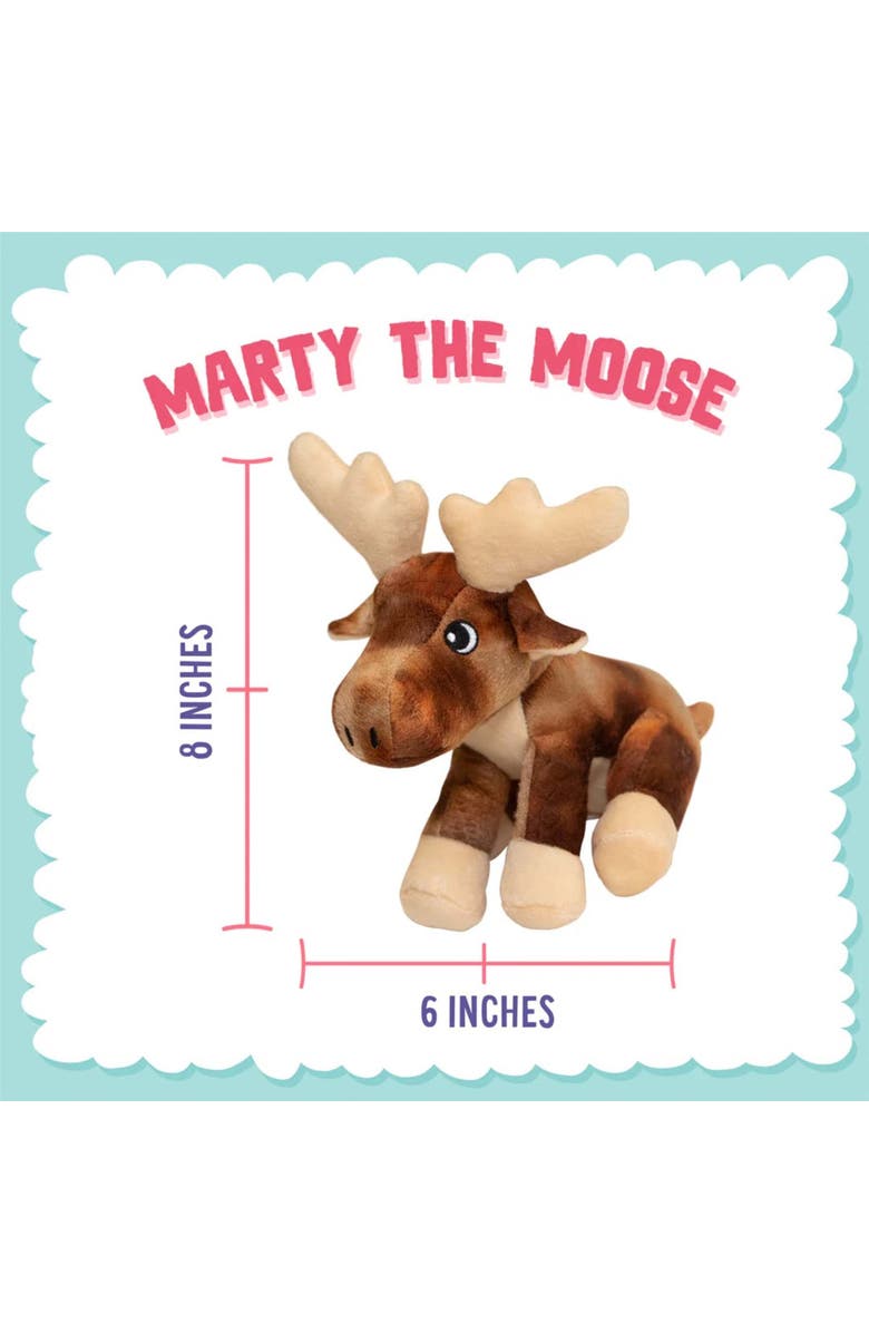 SnugArooz Marty the Moose Brown Plush Dog Toy, Squeaks & Crinkles, Alternate, color, Brown