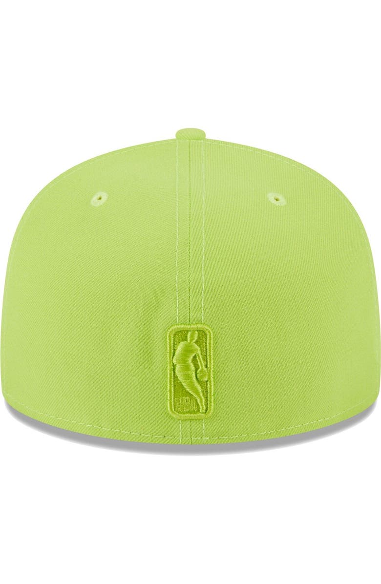 New Era Men's New Era Neon Green New York Knicks Spring Color Pack 59FIFTY Fitted Hat, Alternate, color, 