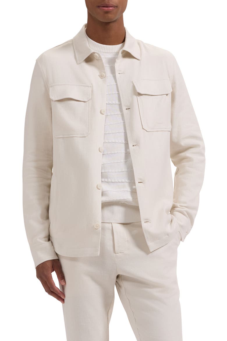 Aerolinen Linen Blend Shirt Jacket, Main, color, IVORY