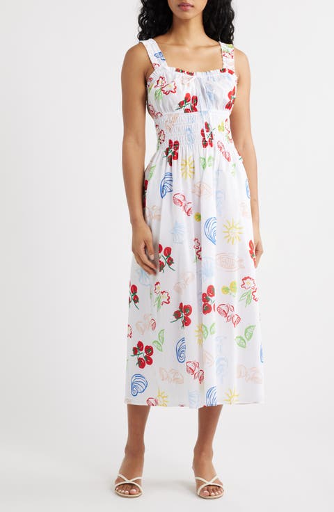 Capri Printed Cotton Midi Sundress