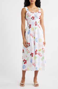 x Giadzy Capri Printed Cotton Midi Sundress