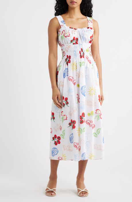 x Giadzy Capri Printed Cotton Midi Sundress