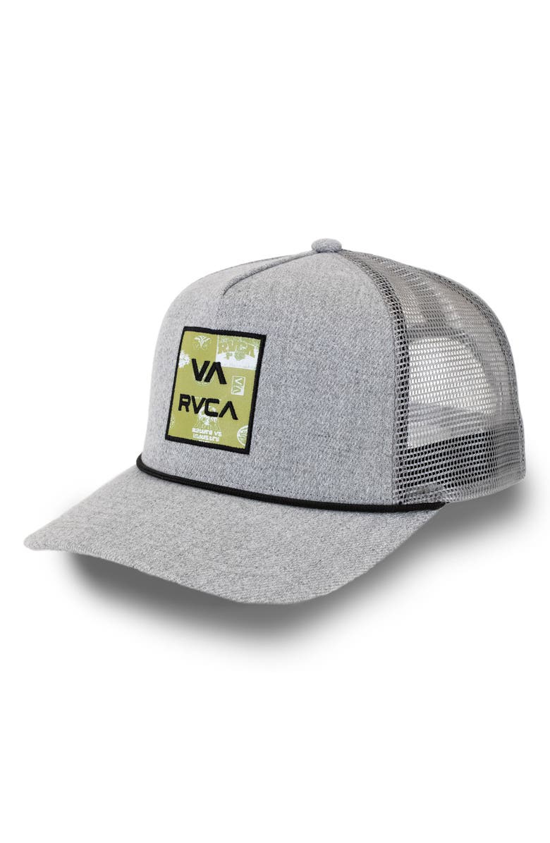 RVCA Aoki Adjustable Trucker Hat, Alternate, color, Heather Grey