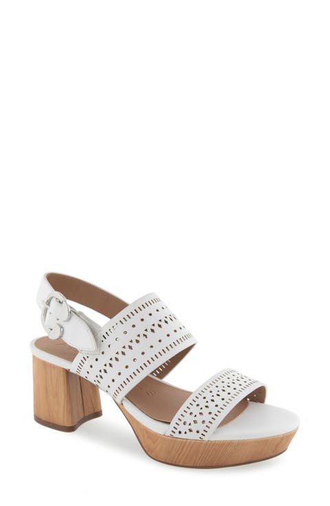 Camera Perforated Slingback Platform Sandal (Women)