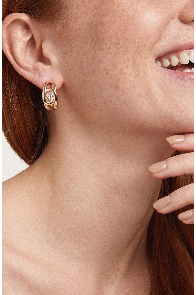 Dainty Sparkle Mini Hoop Earrings, Alternate, color, GOLD