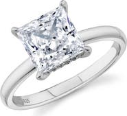 Crislu Princess Cut Cubic Zirconia Solitaire Ring