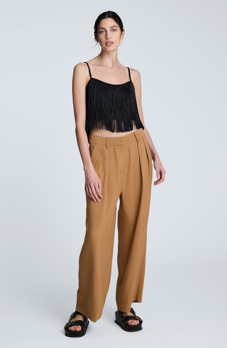 Kenneth Cole Pleated High Waist Wide Leg Pants, Alternate, color, Tobacco
