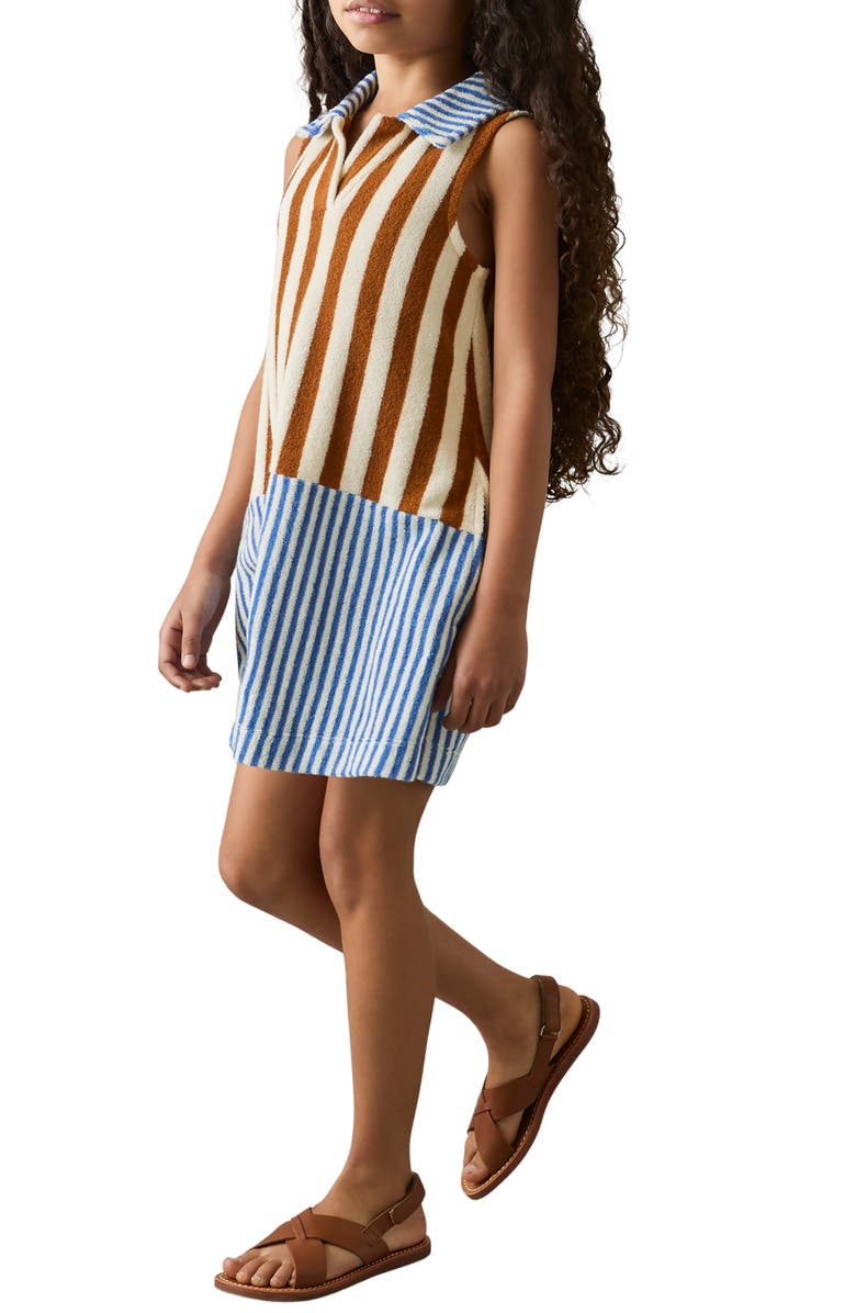 Reiss Kids' Felicia Terry Sleeveless Dress, Alternate, color,