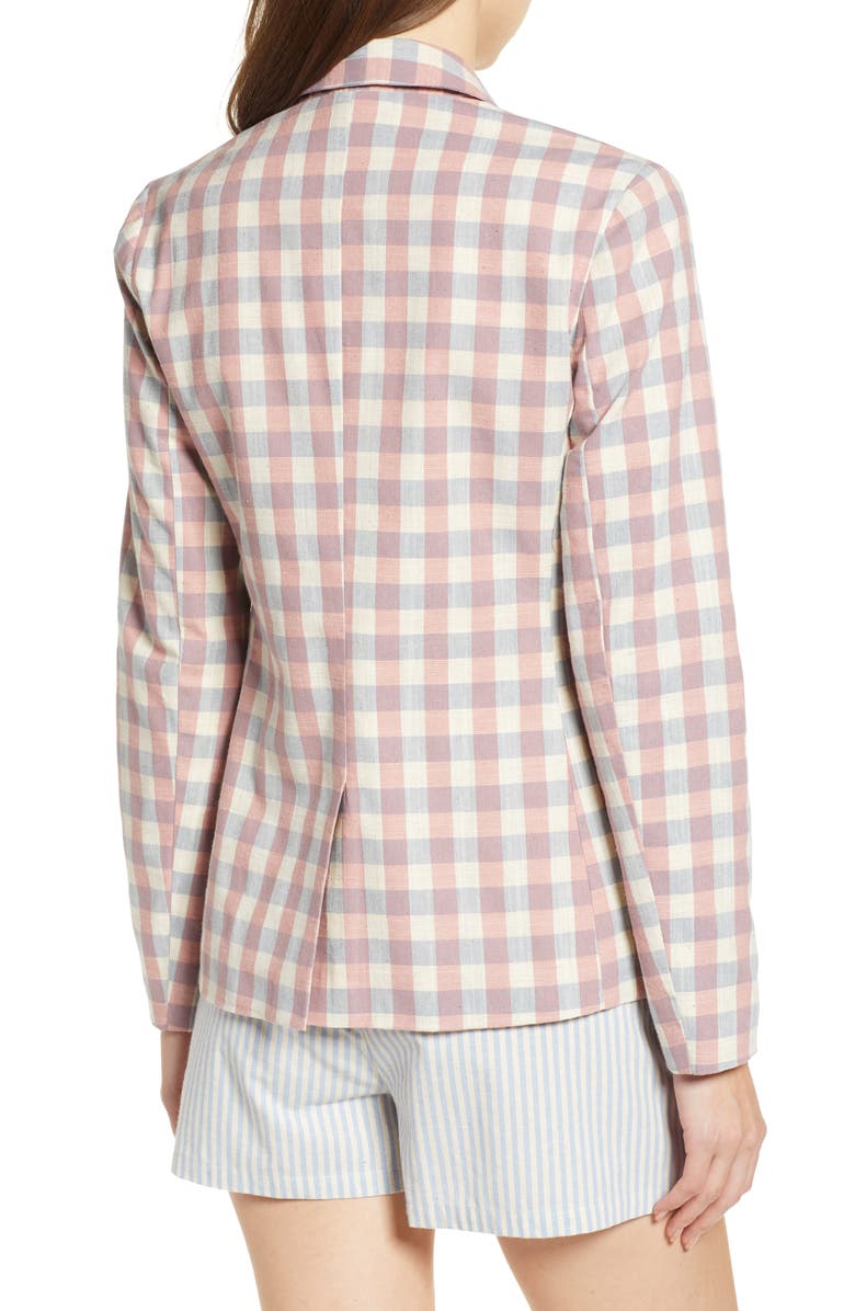 English Factory Gingham Check Blazer, Alternate, color, 