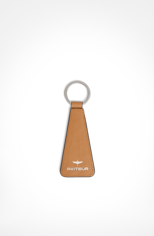 Aviteur Paglia Di Vienna Weave Calfskin Keyring In Brown
