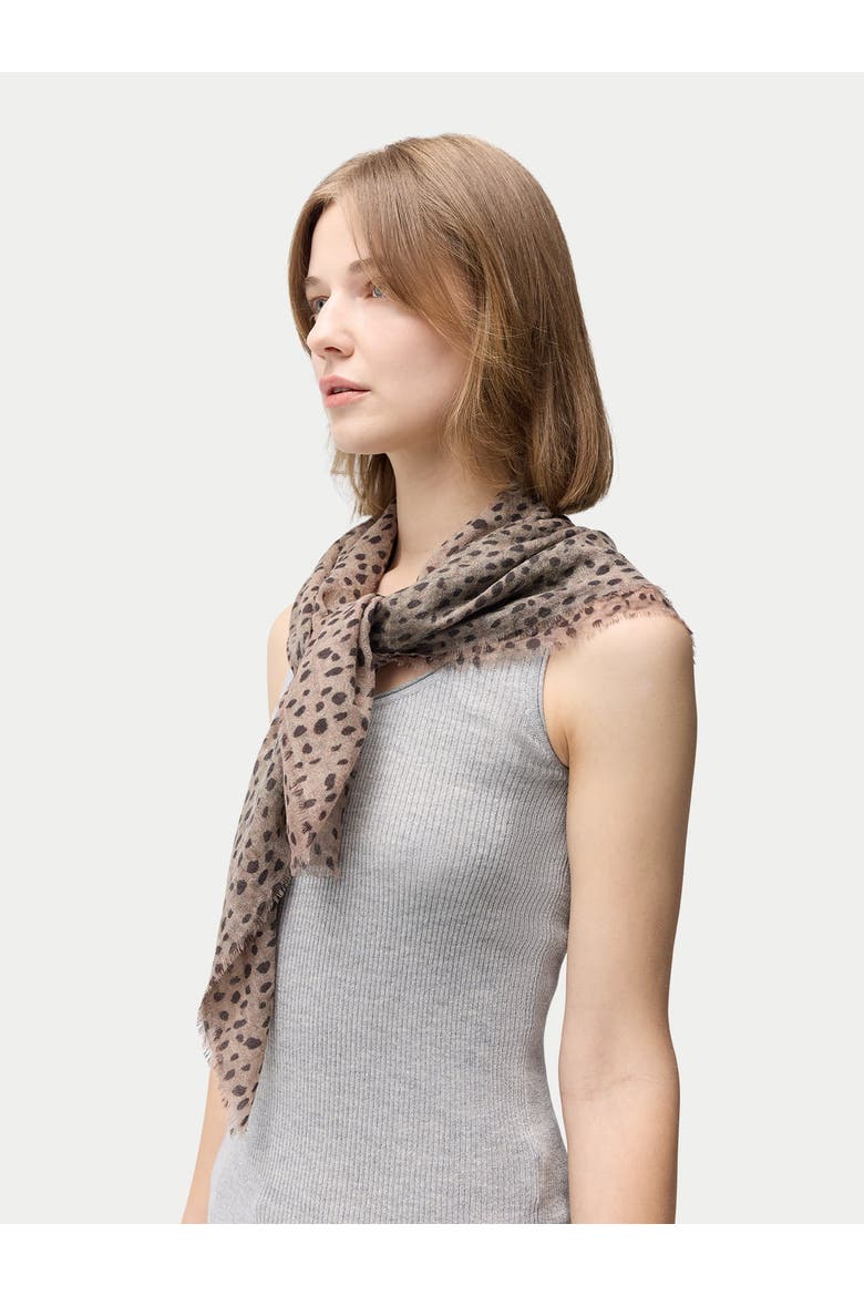 Rope Knot Printed Cashmere Shawl, Alternate, color, white
