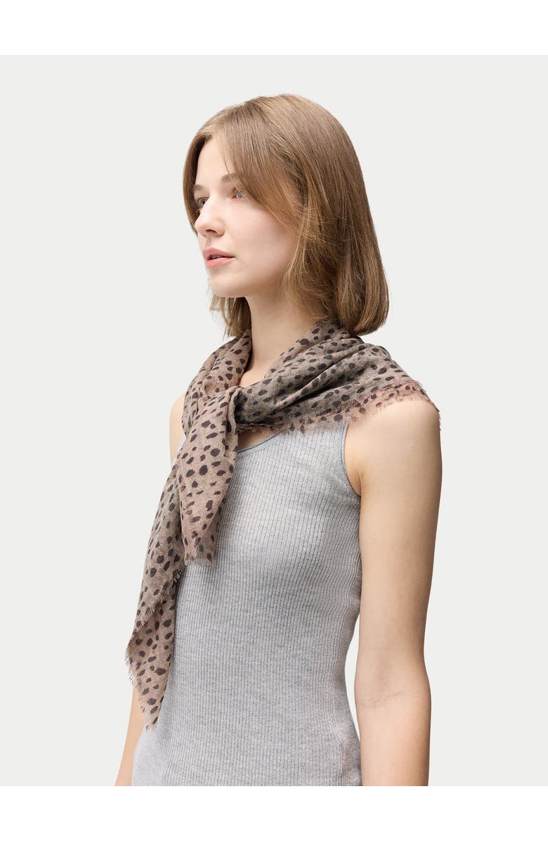 Gobi Cashmere Rope Knot Printed Cashmere Shawl, Alternate, color, White