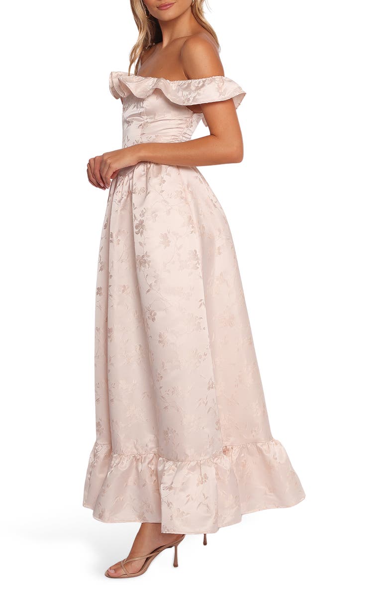 Petal & Pup Viven Off the Shoulder Floral Jacquard Maxi Dress, Alternate, color, Pink