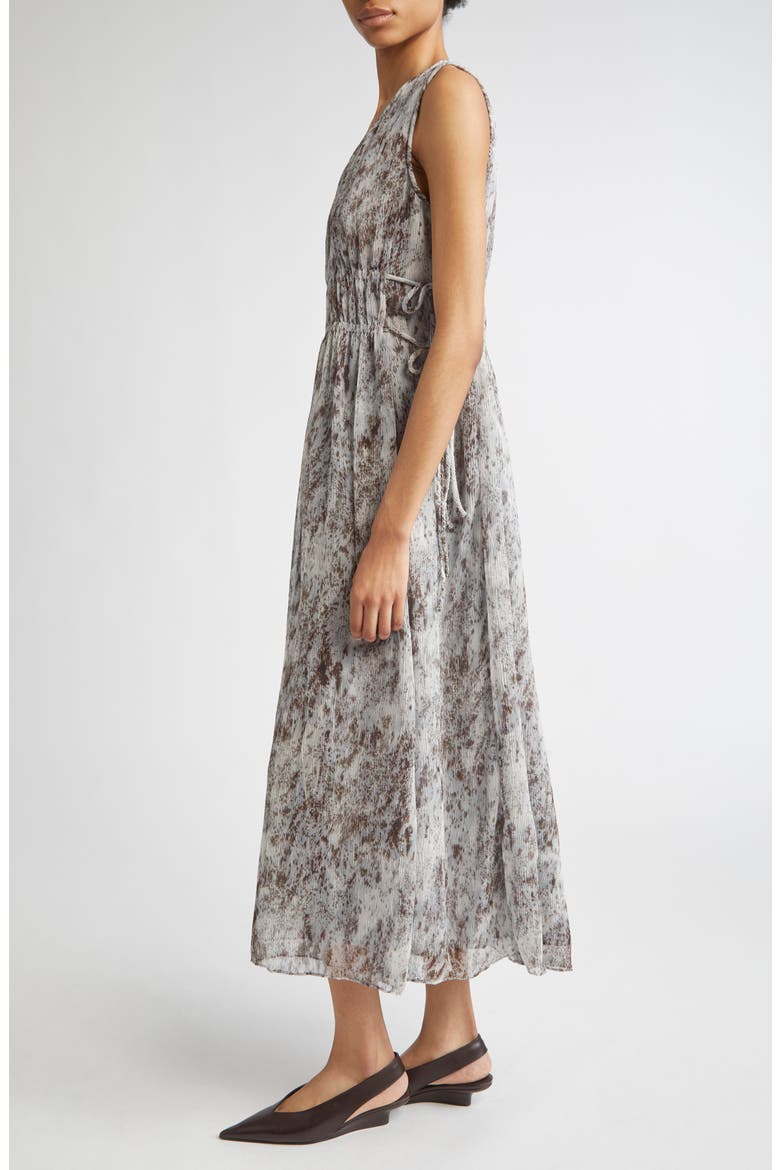Speckled Glaze Print Sleeveless Georgette Maxi Dress, Alternate, color, BROWN/ PEARL MULTI